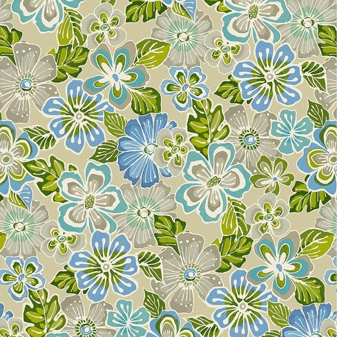 Stitch & Sparkle 100% Cotton Duck 45" Width Pop Flower Print Azure Color Sewing Fabric by The Yard D032G0701 in Saudi Arabia