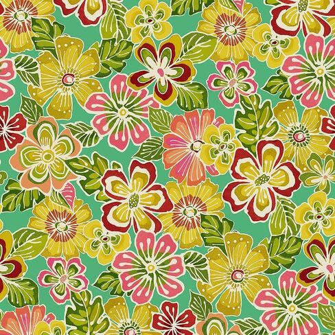 Stitch & Sparkle 100% Cotton Duck 45" Width Pop Flower Print Azure Color Sewing Fabric by The Yard D032G0701 in Saudi Arabia