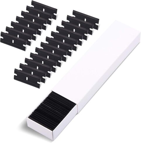 EHDIS Plastic Razor Blades 100 PCS Double Edged Plastic Blade for Safety Glass Scraper and Plastic Razor Scraper Tool for Remove Decals Stickers Adhesive Label Glue and Glass Clean-Orange in Saudi Arabia