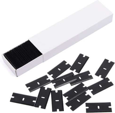 EHDIS Plastic Razor Blades 100 PCS Double Edged Plastic Blade for Safety Glass Scraper and Plastic Razor Scraper Tool for Remove Decals Stickers Adhesive Label Glue and Glass Clean-Orange in Saudi Arabia