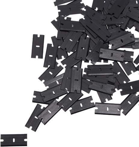 EHDIS Plastic Razor Blades 100 PCS Double Edged Plastic Blade for Safety Glass Scraper and Plastic Razor Scraper Tool for Remove Decals Stickers Adhesive Label Glue and Glass Clean-Orange in Saudi Arabia