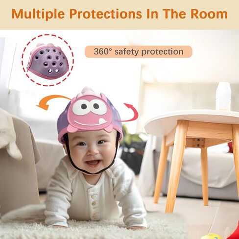 Baby Helmet for Crawing Walking,Soft Infant Safety Helmet,Baby Helmet 1-2 Years for Anti-Fall Head Protector,Adjustable, Breathable in Saudi Arabia