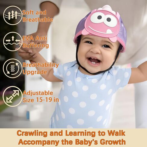 Baby Helmet for Crawing Walking,Soft Infant Safety Helmet,Baby Helmet 1-2 Years for Anti-Fall Head Protector,Adjustable, Breathable in Saudi Arabia