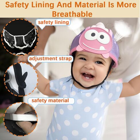 Baby Helmet for Crawing Walking,Soft Infant Safety Helmet,Baby Helmet 1-2 Years for Anti-Fall Head Protector,Adjustable, Breathable in Saudi Arabia