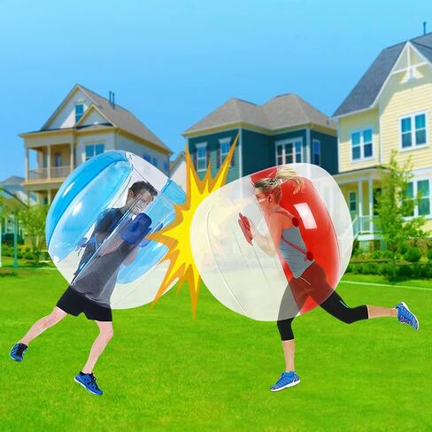 ZHUYNXIR 2 PC Sumo Ball for Adults, Bumper Bounce Balls for Kid, Inflatable Bounce Ball for Kid, Body Zorb Ball for Kids Outdoor Team Gaming Play (48 in,Blue+Red) in Saudi Arabia