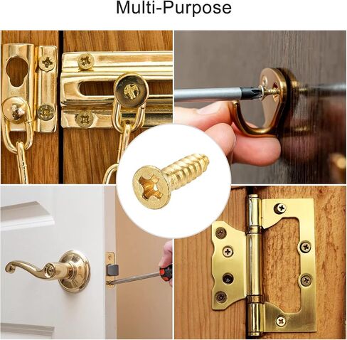 uxcell Brass Wood Screws, M3x10mm Phillips Flat Head Self Tapping Connector for Door, Cabinet, Wooden Furniture 30Pcs in Saudi Arabia