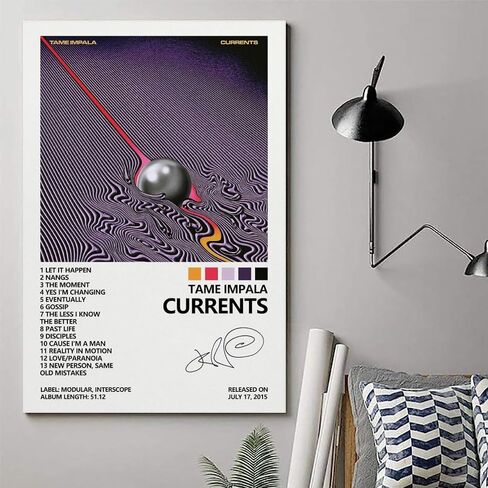 OFITIN Tame Impala Poster Currents Album Cover Posters for Room Aesthetic Posters Decorative Painting Canvas Wall Art 16x24inch(40x60cm), Unframe-style-3 in Saudi Arabia