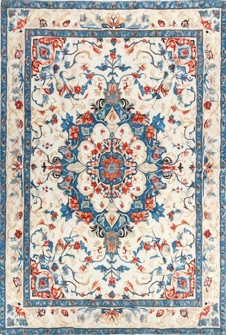 Bohemian Washable Area Carpet, Living Room 5'x7'Area Carpet, Bedroom Ultra Soft Area Carpet, Retro Design, high Fuzz, Stain Resistant Carpet, Anti Slip Backing, (Mixed Color-5, 5'X7') in Saudi Arabia