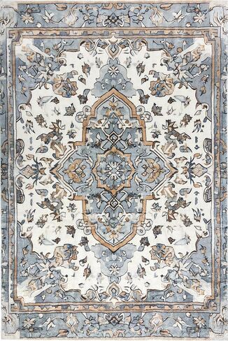 Bohemian Washable Area Carpet, Living Room 5'x7'Area Carpet, Bedroom Ultra Soft Area Carpet, Retro Design, high Fuzz, Stain Resistant Carpet, Anti Slip Backing, (Mixed Color-5, 5'X7') in Saudi Arabia