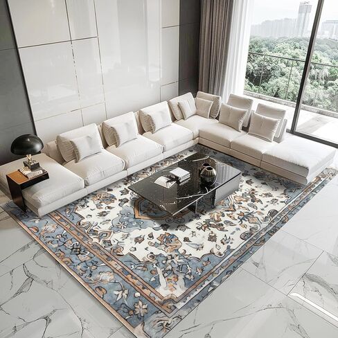 Bohemian Washable Area Carpet, Living Room 5'x7'Area Carpet, Bedroom Ultra Soft Area Carpet, Retro Design, high Fuzz, Stain Resistant Carpet, Anti Slip Backing, (Mixed Color-5, 5'X7') in Saudi Arabia