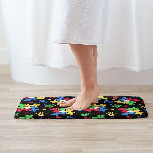 Autism Awareness Carpet Playmat Rug 20"X32",Non-Slip Soft Living Dining Room Rug for Front Door Entrance Outside Doormat in Saudi Arabia