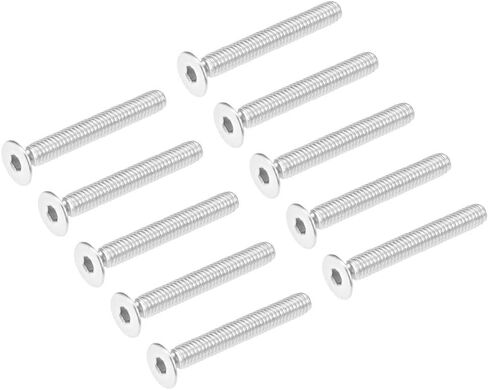 Uxcell M4x30mm مسامير آلة ذات رأس مسطح برغي سداسي داخلي 304 مسامير تثبيت من الفولاذ المقاوم للصدأ 20 قطعة in Saudi Arabia