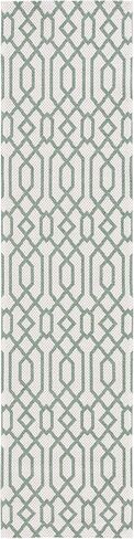 MARTHA STEWART x SAFAVIEH 2' x 8' Pink/Ivory MSR421U Contemporary Geometric Cotton Runner Rug in Kuwait