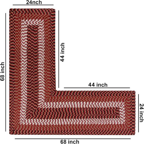 Better Trends Braided Rug, Alpine Braid Collection - Durable, Stain Resistant, Reversible Indoor Utility Rug, 100% Polypropylene Rug, Vibrant Color Rug, 24" x 108" Runner Rug, Burgundy Solid Rug in Saudi Arabia