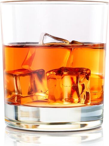 مجموعة نظارات ويسكي مكونة من نظارات قديمة الطراز بوزن 4-11 أونصة/نظارات كريستالية فاخرة، مثالية لمحبي الويسكي ونظارات الصخور للسكوتش والبوربون والمشروبات الكحولية والروم ومشروبات الكوكتيل - كلاسيكية in Saudi Arabia