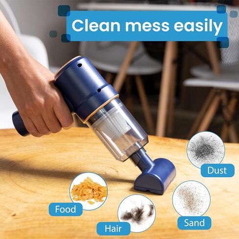 Productverse LLC Wireless Car Vacuum Cleaner - Portable High Power Cordless Vacuum Cleaner, Handheld Vacuum Cordless for Home, Suck and Blow 2 in 1 Portable Vacuum for Car - Blue in Saudi Arabia