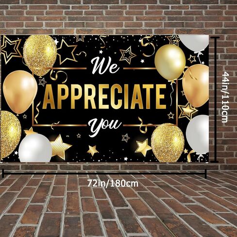لافتة خلفية بعبارة «We Appreciate You» لتزيين حفلات التقدير بعبارة «Thank You for All You Do» للموظفين والمعلمين والطبيب والممرضات والموظفين، ديكورات حفلات تقدير للاستخدام الداخلي والخارجي in Kuwait