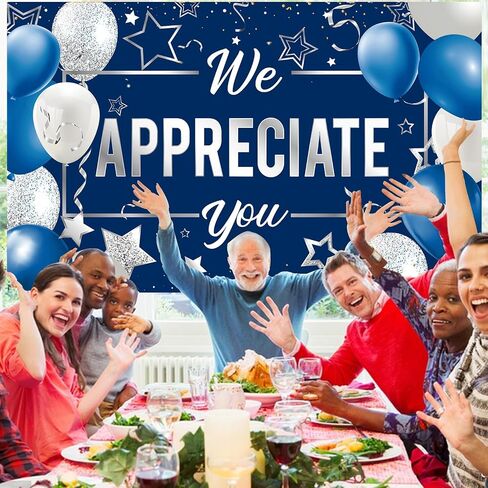 لافتة خلفية بعبارة «We Appreciate You» لتزيين حفلات التقدير بعبارة «Thank You for All You Do» للموظفين والمعلمين والطبيب والممرضات والموظفين، ديكورات حفلات تقدير للاستخدام الداخلي والخارجي in Kuwait