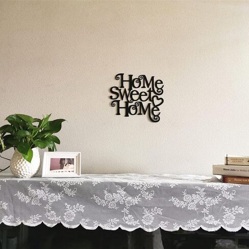 Yamfurvo Antique Metal Wall Mount Word Wall Sculptures Decor, Inspirational Script Wall Saying Plaque, Decorative Seamless Wall Word Art with a House, There is No Place Like Home, Home Decor, Black in Saudi Arabia
