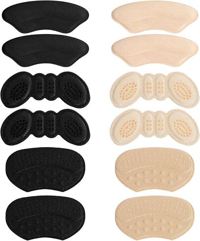 12PCS Heel Pads for Shoes, Heel Grips for Womens Shoes, Shoe Inserts for Women, Back of Heel Cushion Inserts Pads, Heel Cushion Pads for Pain Relief & Tighter Fit, Shoe Heel Pads for Shoes Too Big in Saudi Arabia