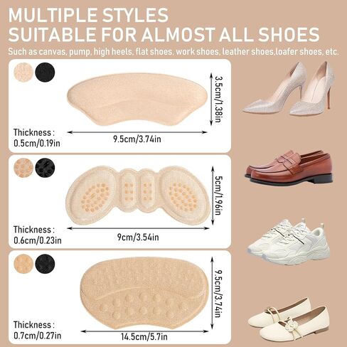 12PCS Heel Pads for Shoes, Heel Grips for Womens Shoes, Shoe Inserts for Women, Back of Heel Cushion Inserts Pads, Heel Cushion Pads for Pain Relief & Tighter Fit, Shoe Heel Pads for Shoes Too Big in Saudi Arabia