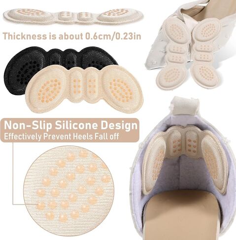 12PCS Heel Pads for Shoes, Heel Grips for Womens Shoes, Shoe Inserts for Women, Back of Heel Cushion Inserts Pads, Heel Cushion Pads for Pain Relief & Tighter Fit, Shoe Heel Pads for Shoes Too Big in Saudi Arabia