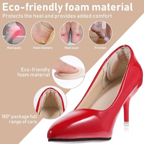 12PCS Heel Pads for Shoes, Heel Grips for Womens Shoes, Shoe Inserts for Women, Back of Heel Cushion Inserts Pads, Heel Cushion Pads for Pain Relief & Tighter Fit, Shoe Heel Pads for Shoes Too Big in Saudi Arabia
