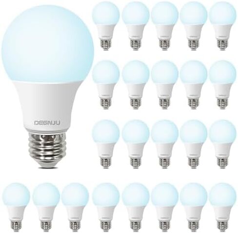 LED Light Bulbs Daylight 5000K, 60 Watt Equivalent LED Bulbs, A19 Standard Bulbs, 800 LM, 15000 Hours, E26 Base, Non-Dimmable, 8.5W LED Bulbs for Bedroom Living Room 24 Pack in Saudi Arabia
