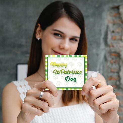 INFUNLY St. Patricks Day Clover Clear Stamp and Die Cut for Card Making Label Cutting Die Blessing Word Rubber Stamp Transparent Silicone Stamp for DIY Scrapbooking Paper Photo Album Decor in Kuwait