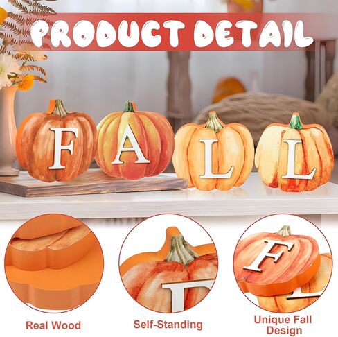 سقوط اليقطين منضدية علامة الشكر اليقطين علبة طبقات علامات خشبية سقوط الخشب اليقطين الجدول كتل الديكور لفصل الخريف المنزل المطبخ صينية الطبقات الديكور in Kuwait