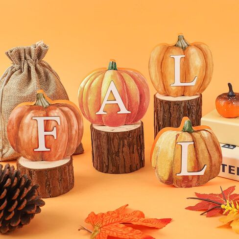 سقوط اليقطين منضدية علامة الشكر اليقطين علبة طبقات علامات خشبية سقوط الخشب اليقطين الجدول كتل الديكور لفصل الخريف المنزل المطبخ صينية الطبقات الديكور in Kuwait