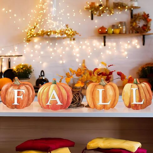 سقوط اليقطين منضدية علامة الشكر اليقطين علبة طبقات علامات خشبية سقوط الخشب اليقطين الجدول كتل الديكور لفصل الخريف المنزل المطبخ صينية الطبقات الديكور in Kuwait