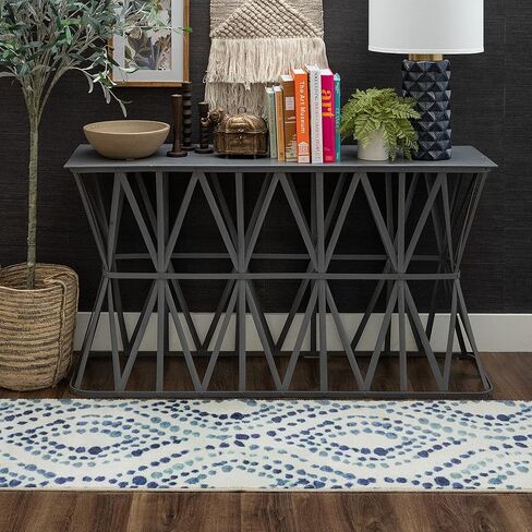 سجادة Mohawk Home Dotted Ogee Navy (2' X 8') عداء مزخرف in Kuwait