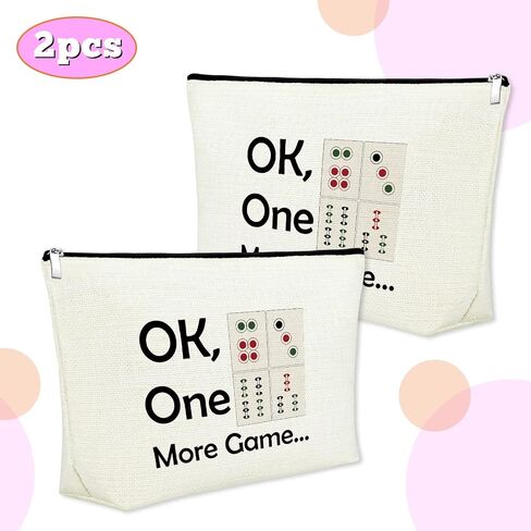 3Pcs Mahjong Lovers Gift for Women Mahjong Makeup Bag Mahjong Player Gifts for Friend Grandma Mahjong Gifts Cosmetic Bag Gambling Gift Birthday Christmas Retirement Gifts for Mom Cosmetic Travel Pouch in Kuwait