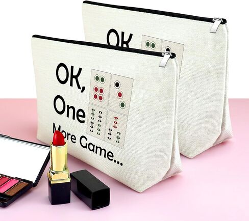 3Pcs Mahjong Lovers Gift for Women Mahjong Makeup Bag Mahjong Player Gifts for Friend Grandma Mahjong Gifts Cosmetic Bag Gambling Gift Birthday Christmas Retirement Gifts for Mom Cosmetic Travel Pouch in Kuwait