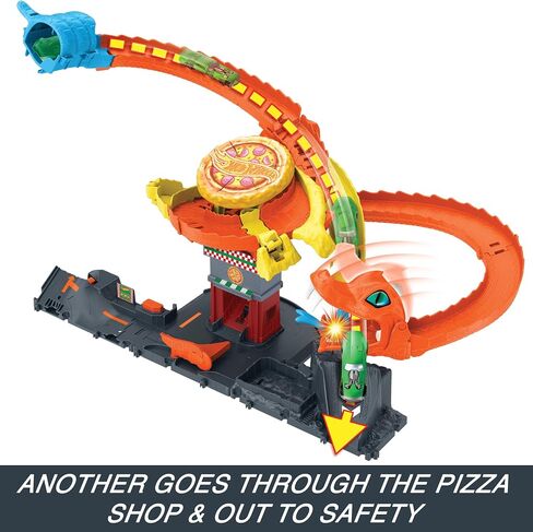 Hot Wheels City Toy Car Track Set, Pizza Slam Cobra Attack, Snake Tail Spiral Track with Randomizer, 1 Vehicle in 1:64 Scale in Saudi Arabia