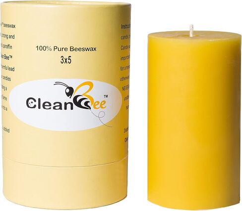 Beeswax Candles 100% Pure Handmade Natural for Gift Home Décor | Non-Toxic Air Purifying Biodegradable | Slow Burning All Natural 3x5 in Saudi Arabia
