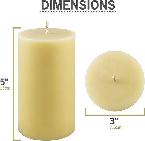 Beeswax Candles 100% Pure Handmade Natural for Gift Home Décor | Non-Toxic Air Purifying Biodegradable | Slow Burning All Natural 3x5 in Saudi Arabia