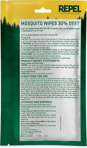 مناديل مبللة طاردة للبعوض بنسبة 30% من ريبل، 15 قطعة، 6 عبوات in Kuwait