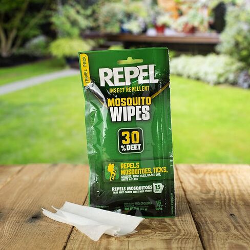 مناديل مبللة طاردة للبعوض بنسبة 30% من ريبل، 15 قطعة، 6 عبوات in Kuwait