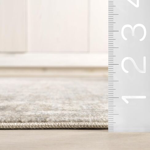 nuLOOM Harriet Vintage Medallion Fringe Area Rug - 4x6 Area Rug Traditional Neutral/Beige Rugs for Living Room Bedroom Dining Room Kitchen in Saudi Arabia
