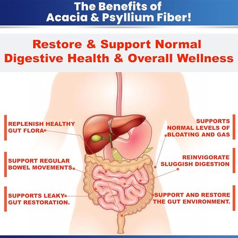 مسحوق ألياف قشر السيلليوم والأكاسيا العضوية - أكاسيا البريبايوتك ومسحوق قشر السيليوم العضوي مجتمعين - أكاسيا قابلة للذوبان ومسحوق قشر السيليوم مكمل عضوي - 1.5 رطل (24 أونصة) لكل منهما، عبوتان in Kuwait