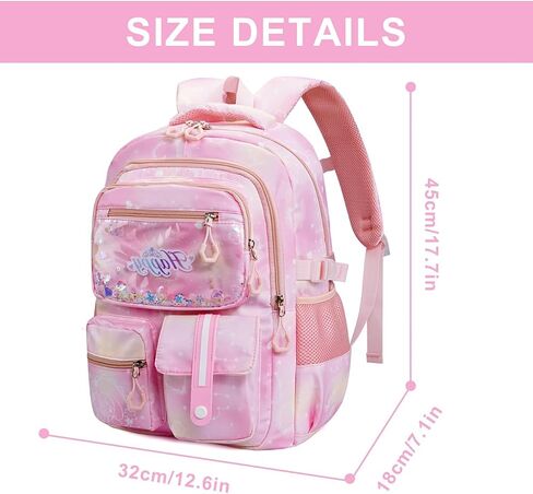 MCWTH Backpack for Teen Girls, Kawaii Cute Kids Elementary Student School Backpacks (Happy Pink) in Saudi Arabia