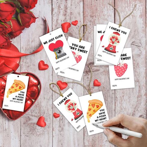 40 قطعة من بطاقات الهدايا الورقية لعيد الحب مع سلسلة، ملصق تعليق لهدايا عيد الحب اللطيف، ملصق تعليق للأطفال، ملصق اسم معلق للأطفال، تغليف حفلات الذكرى السنوية لعيد الحب، 4 أنماط - LH157 in Kuwait