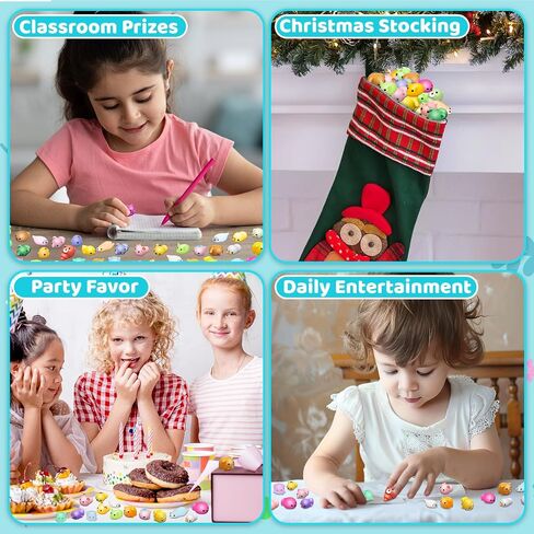 Dioju 200 Pcs Mochi Squishy Toy, Mini Kawaii Squishies Bulk Sensory Fidget Toys Goody Bag Party Favors for Kids, Classroom Prizes Pinata Filler Carnival Stocking Stuffers Christmas Birthday Gifts in Kuwait