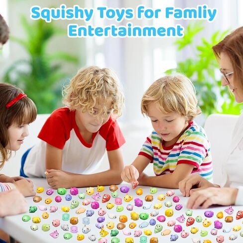 Dioju 200 Pcs Mochi Squishy Toy, Mini Kawaii Squishies Bulk Sensory Fidget Toys Goody Bag Party Favors for Kids, Classroom Prizes Pinata Filler Carnival Stocking Stuffers Christmas Birthday Gifts in Kuwait
