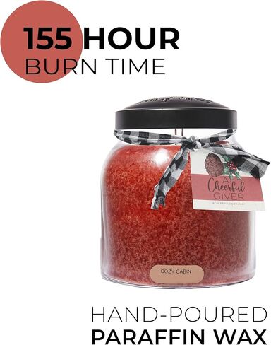 معطٍ مبهج - كابينة مريحة - وعاء شموع معطرة برائحة بابا 34oz مع غطاء - حراس الضوء - 155 ساعة من وقت الاحتراق، هدية للنساء، أحمر in Saudi Arabia