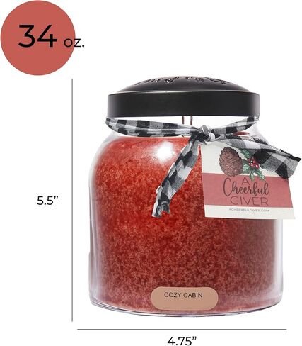 معطٍ مبهج - كابينة مريحة - وعاء شموع معطرة برائحة بابا 34oz مع غطاء - حراس الضوء - 155 ساعة من وقت الاحتراق، هدية للنساء، أحمر in Saudi Arabia