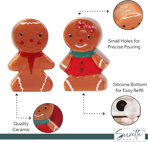 Christmas Holiday Salt and Pepper Shaker Set - (Gingerbread) in Kuwait