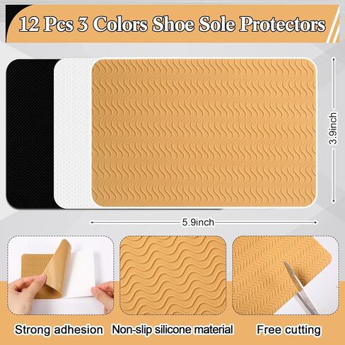 12 Pcs 3 Colors Shoe Sole Protectors 60ml Repair Adhesive Shoe Glue 5 Plastic Spreader Tools Shoe Bottom Grip Pads Non-slip Shoe Pads for High Heels Leather Shoes in Saudi Arabia